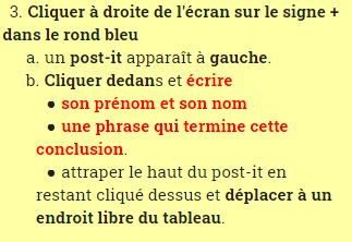 Instruction d'utilisation pour l'élève dans Pinup