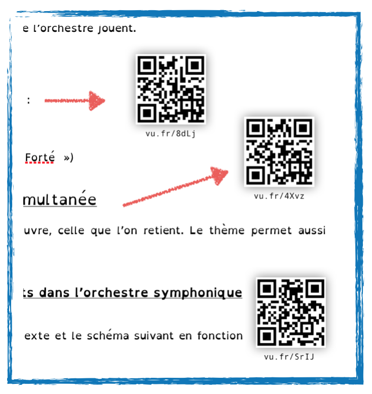 QRcodes Integration sur feuille